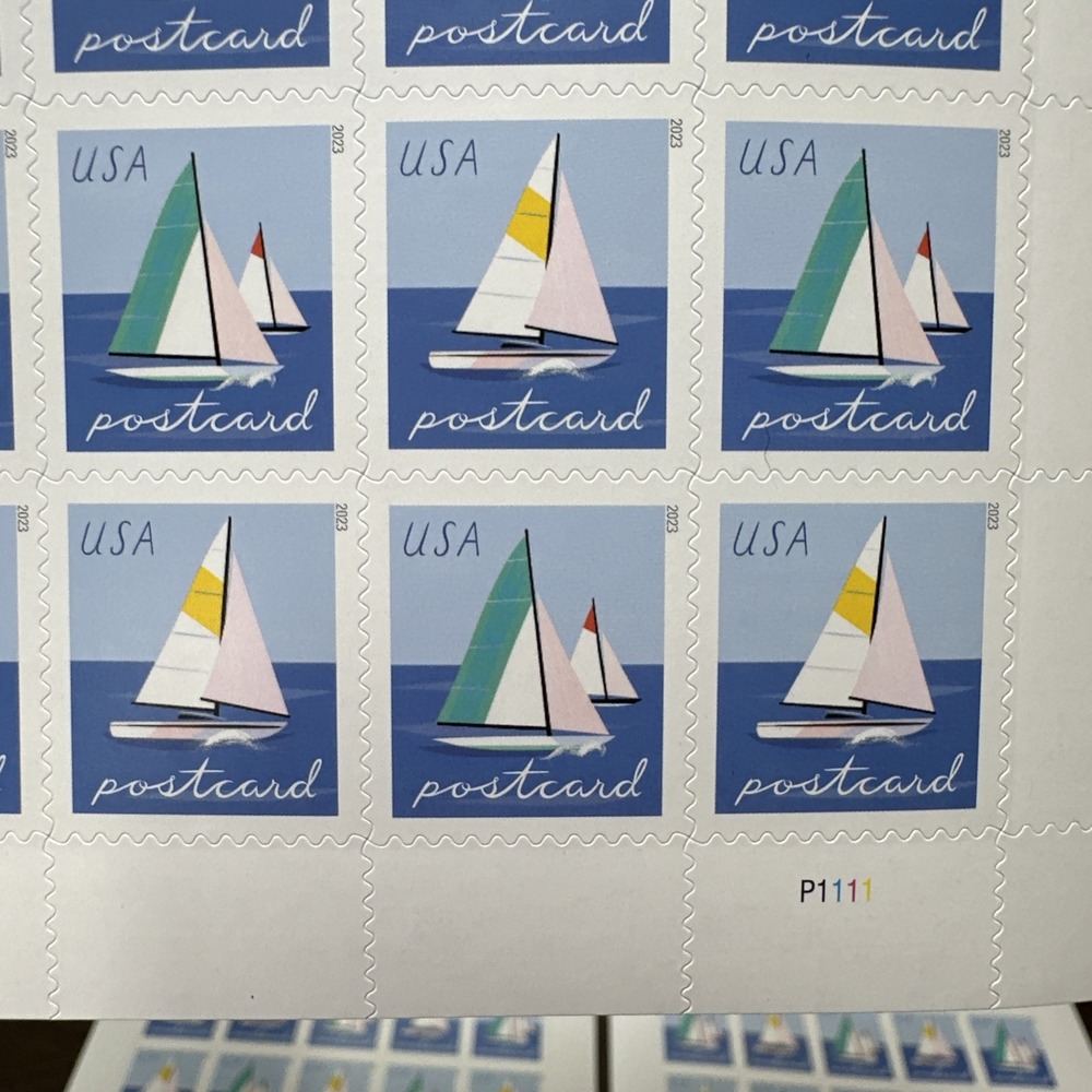 USPS Postcard 2022 Forever Postage Stamps Sailboats 5 Sheets of 20 Never Expire - Picture 8 of 12